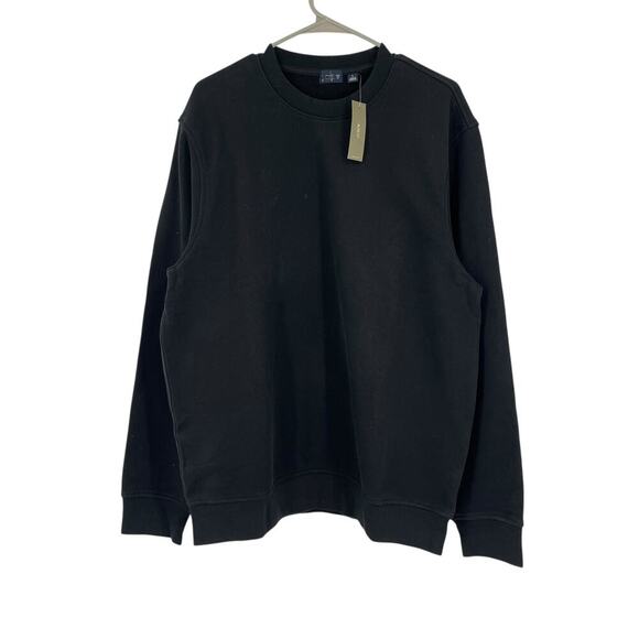 J.Crew Mens Summit 11 oz. soft-knit fleece Black sweatshirt Large NWT relaxed - Picture 2 of 4